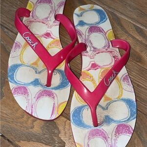Coach Women's Pink Flip Flops